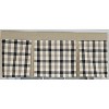 RLF Home 100% Cotton Bison Check Pleated  Unlined Windows Rod Pocket Valance 50" x 17"  Black - 3 of 4
