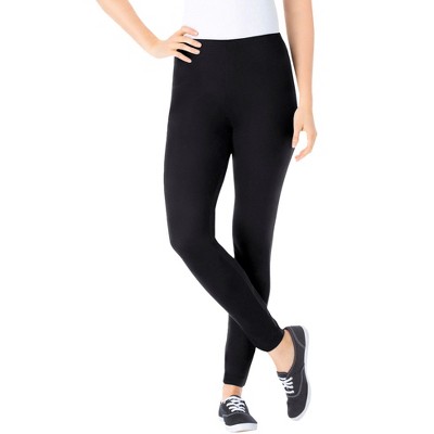 Woman Within Women's Plus Size Petite Stretch Cotton Legging