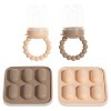 Silicone Baby Fruit Feeders with Freezer Tray for Batch Prep, Set of 2 – Safe & Convenient, Includes Extra Pouches & Travel Lids, Dishwasher Safe - 4 of 4