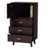 Baxton Studio Giancarlo Wood 3 Drawer Storage Chest with Rattan door Espresso Brown/Light Brown: Accent Cabinet, Particle Board Frame - 3 of 4