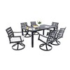 UNISOAR 7PC Outdoor Patio Dining Set with 6 Swivel Rock Dining Chairs - 4 of 4