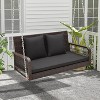 Tangkula Wicker Outdoor Porch Swing 800 LBS Capacity Outdoor Swing Bench w/ Hanging Chains - 2 of 4
