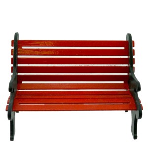 Department 56 Accessory 1.5 Inch Red Wrought Iron Park Bench General Village Christmas Village Accessories - 1 of 2