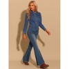 Allegra K Women's High Rised Classic Bell Bottom Denim Pants - image 3 of 4