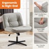 ELJGET Armless Office Desk Wide Seat No Wheels, Swivel Height Adjustable Comfy - 2 of 4