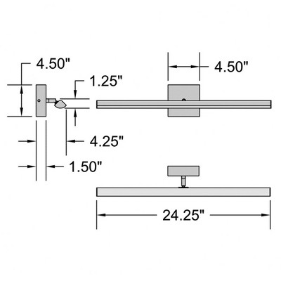 Silver Aluminum LED Vanity Light with White Acrylic Diffuser