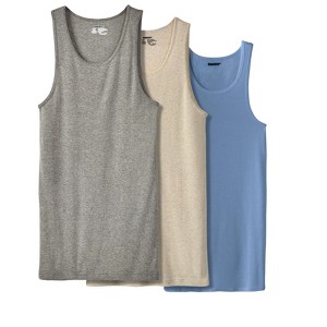 KingSize 3-Pack Ribbed Cotton Tank Undershirt - 1 of 4