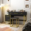 FONTOI Vanity Desk with Mirror, Dressing Table with 4 Drawers for Bedroom, Black, 17.72"*29.53"*49.21" - 2 of 4