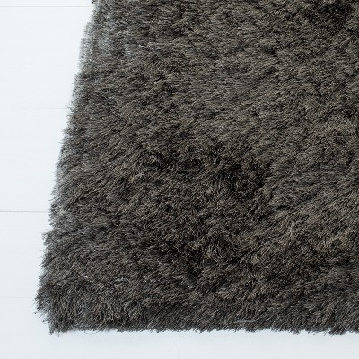 Parisian Titanium Square Tufted Shag Rug in Wool & Synthetic Blend