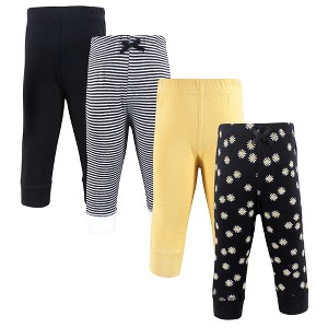 Hudson Baby Girls Cotton Pants and Leggings, Black Daisy - 1 of 4