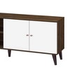 Chic Crate-Modern Amidon Media Console – 63In TV Stand w/ 2-Shelf & 1-Cabinet Storage, Fits 55-63In TVs (Walnut/White) - 3 of 4