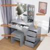 USIKEY 43.5in(L) Large Vanity Set, Vanity Desk with Mirror and 10 LED Lights, Makeup Vanity Table with Lights and 5 Drawers - 2 of 4