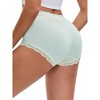 INSPIRE CHIC Women's High Waisted Lace Trim Briefs Cotton Full Coverage Underwear Panties - 2 of 4