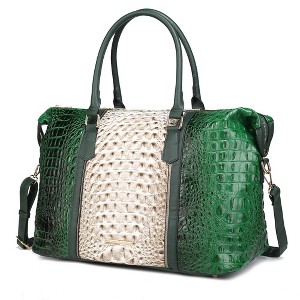 MKF Collection Raven Faux Crocodile-Embossed Women’s Duffle Bag by Mia K - 1 of 4