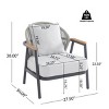 Outdoor Club Chair with Rope Back & Plastic Wood Arms, Iron Frame Lounge Chair with Cushion for Patio or Garden-Baofuwish - 4 of 4