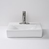 Aquaterior Rectangle Bathroom Ceramic Vessel Sink With Bathroom Single Hole Faucet Drain Combo White Combo - 4 of 4