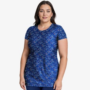 Calypsa Women's Plus Size Longer Length UPF 50+ Anna Swim Tunic - 1 of 4