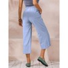 ECUPPER Womens Cotton Cropped Pants Loose Fit Wide Leg Capri Casual Plus Size Elastic Waist Trousers - 3 of 4