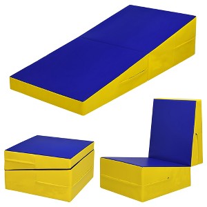 Costway Folding Incline Cheese Gymnastics Mat Slope Fitness Wedge Mat - 1 of 4