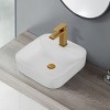 ChicFurnit Bathroom Sinks Vessel Sink Square Sink Vanity Sink Art Basin Countertop Bathroom Sink for Bathroom, White, 15.55"*15.74"*5.7" - 2 of 4