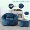 Chenille Pumpkin Lounge Chair with Ottoman, 41.3in Memory Foam Accent Chair Set for Bedroom Living Room-3irtyhousy - 2 of 4