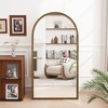 Infurnic Full Length Mirrors Iron Arched Design with Supporting Feet for Living Room, Clothing Shop, Corridor Decor, Gold, 35.43"*0.98"*65.75" - 2 of 4