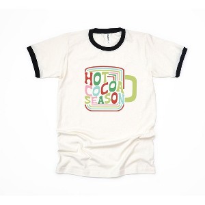 Simply Sage Market Women's Retro Hot Cocoa Season Short Sleeve Ringer Tee - 1 of 4