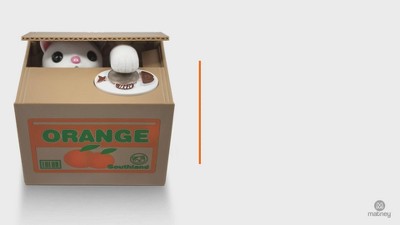 Adorable White Kitty Coin Stealing Piggy Bank