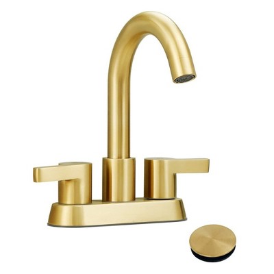 Bathroom Faucet 2 Handle Centerset Bathroom Sink Faucet with Pop Up Drain Assembly, 4 Inches Bathroom Vanity Lavatory Faucet 3 Holes