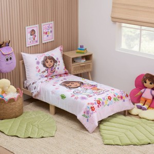 4pc Dora Toddler Bed Set - 1 of 4