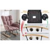 Aukfa Soft Teddy Fabric Rocking Chair w/Pocket - Ergonomic Nursery Glider, Solid Wood Base, 254LB Capacity for Living Room & Bedroom - 2 of 4