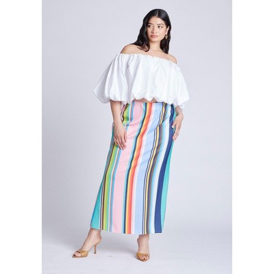 ELOQUII Women's Plus Size Satin Maxi Skirt