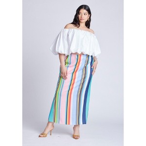 ELOQUII Women's Plus Size Satin Maxi Skirt - 1 of 2