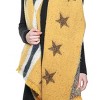 Slickblue Women's Oversized Scarf, Stars & Stripe Pattern, Mustard or Navy, Soft Acrylic, 25x75 Inch - 3 of 4