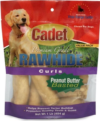 Cadet Peanut Butter Rawhide Curls 1 Lb Pack Target