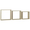 vidaXL Wall Cube Shelves 3 pcs Sonoma Oak - 3 of 4