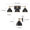 LNC Darren 24.5-in 3-Lights Matte Black and Gold Dome Modern/Contemporary Vanity Lights - 3 of 4