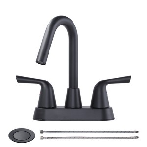WOWOW 4 in. Centerset Double Handle V Spout Bathroom Faucet - 1 of 4