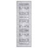 Persian Area Rug Floral Distressed Carpet Machine Washable Area Rug, 2' x 8' Gray - 4 of 4