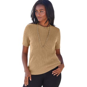 Jessica London Women's Plus Size Shaker Tee - 1 of 4