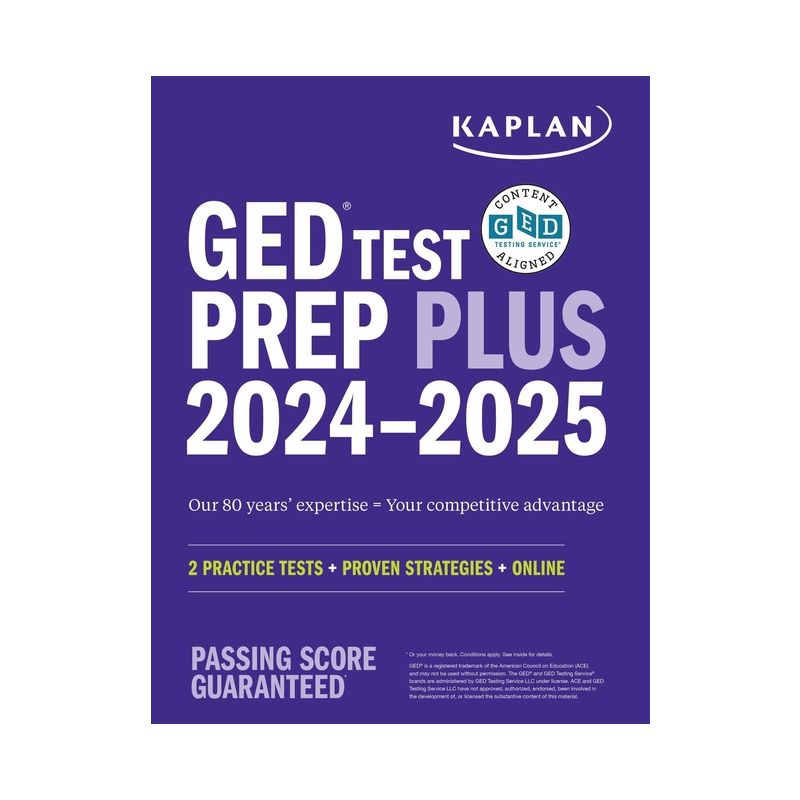 GED Test Prep Plus 2024-2025: Includes 2 Full Length Practice Tests, 1000+ Practice Questions, and 60+ Online Videos - (Kaplan Test Prep) (Paperback), 1 of 2