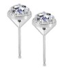 Pompeii3 7/8ct Pave Halo Martini Diamond Studs 10K White Gold - 2 of 4
