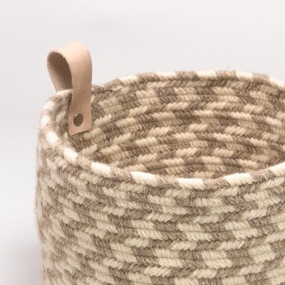 Simplify Paper Rope Dutch Weave-storage Basket With Handle Medium ...