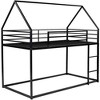 TOAOTBNBO Minimalist Bed with Built-in Ladder, Modern Bed Frame Twin over Twin Design, Comfortable Platform Bed for Good Sleep, White - 2 of 4