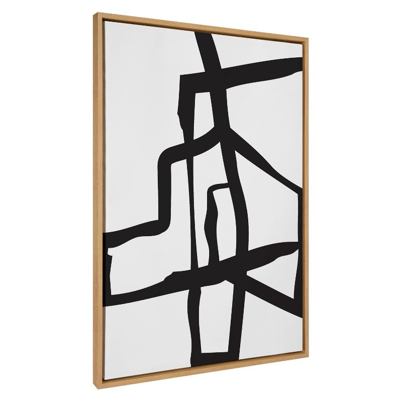 Kate &#38; Laurel All Things Decor 31.5&#34;x41.5&#34; Sylvie Bold Abstract Black Stroke Framed Wall Art by The Creative Bunch Studio Natural, 1 of 7