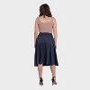 24seven Comfort Aapparel Womens Pleated Elastic Waist Pocket Midi Skirt - 3 of 4