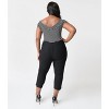 Unique Vintage Women's Plus High Waist Rachelle Capri Pants Black - 3 of 4