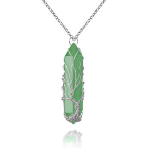 SmallRig Wire Wrapped Crystal Pendant Necklace Hexagonal Quartz Healing Jewelry - 1 of 4