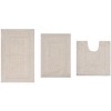 Set of 3 Classy Bathmat Collection Ivory Cotton Tufted Bath Rug - Home Weavers - 2 of 4