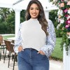 Anna-Kaci Women's Plus Size Sparkle Sequin Sweatshirt Mock Neck Pullover Long Sleeve Glitter Party Tops - 3 of 4